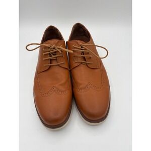 Vostey Milan Mens Wingtip Brogue Oxford Shoes Tan Brown Size 11 Business Casual